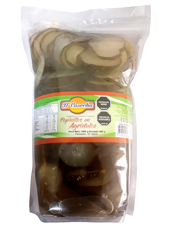 Pepinillos agridulces tajados x 1 Kg