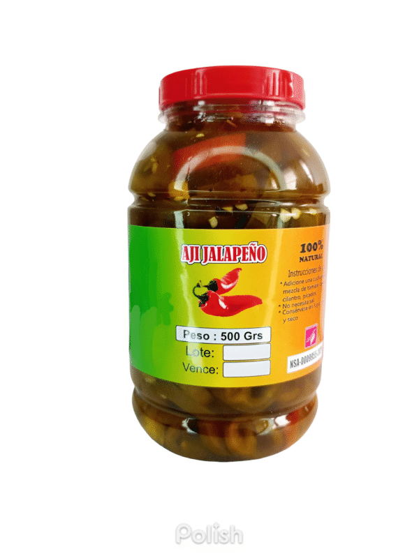 Ají jalapeños tajados en salmuera x 500 gr