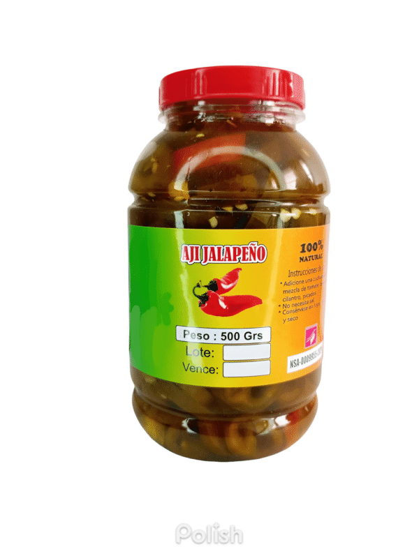 Ají jalapeños tajados en salmuera x 500 gr