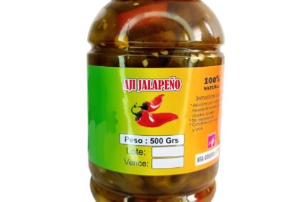 aji jalapeños tajados en salmuera x 500 gr